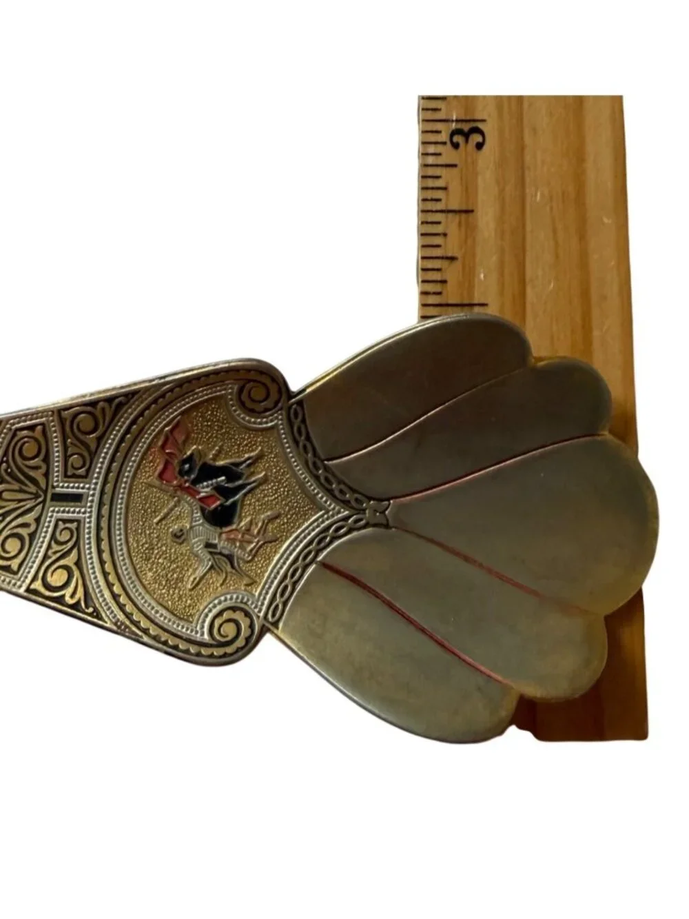 Vintage Spanish Matador Bull Shoe Horn Damascene Style Toledo Spain Souvenir